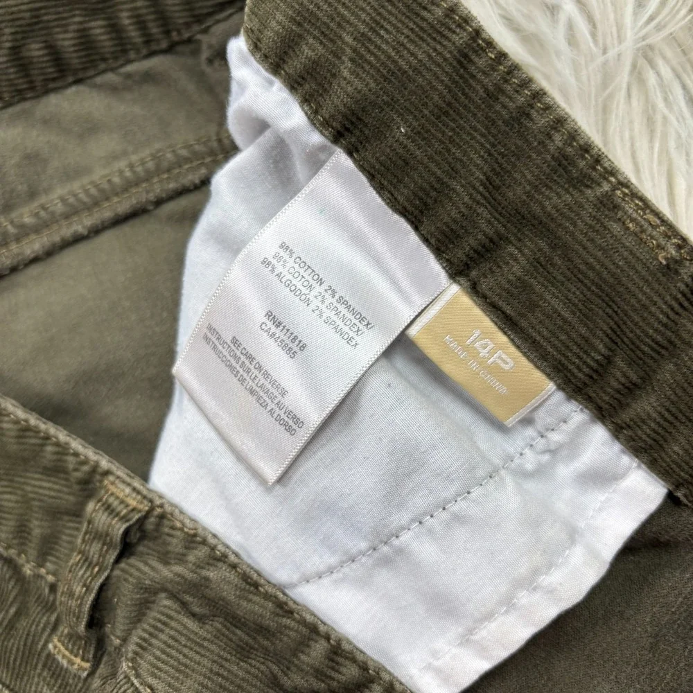 Michael Kors Women's 14P Olive Green Straight‎ Leg Corduroy Pants